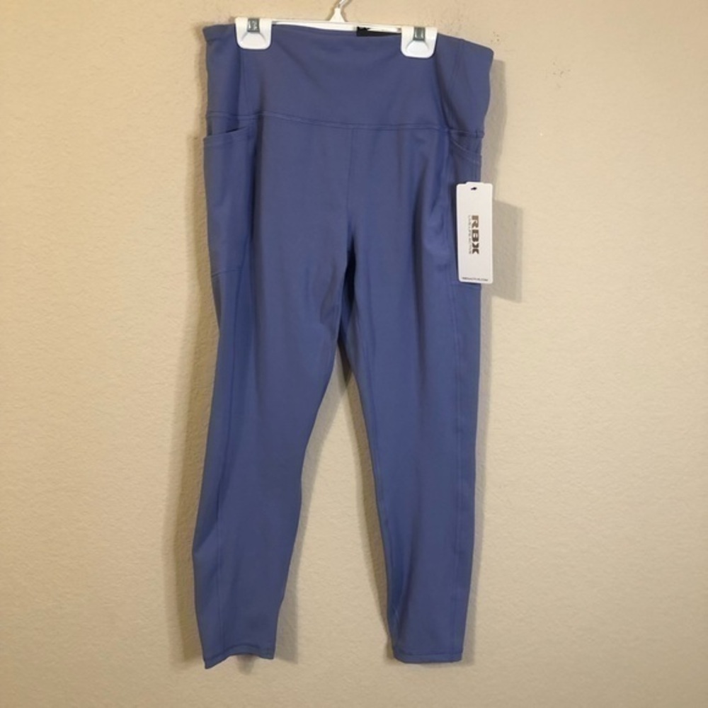 RBX Active Leggings Purple Athletic Stretch Pants Ankle Length High Waisted NWT